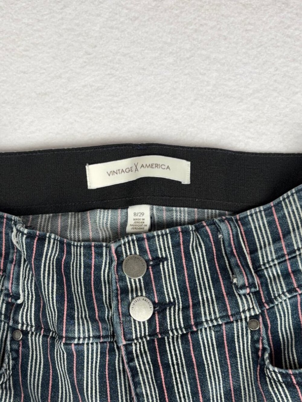 Vintage America Fab Betty Crop Pants Women's 8/29 Multi Striped Goth Steampunk - Picture 3 of 9